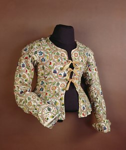 Veste brodée pour femmes, connue au XVIIe siècle sous le nom de gilet - English School