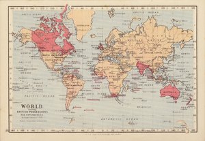 Monde montrant les possessions et dépendances britanniques