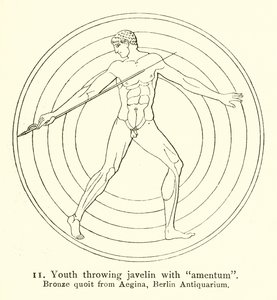 Jeune lançant un javelot avec amentum - English School