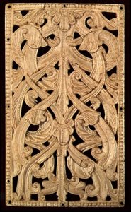 Relief en os anglais, vers 1125-50 : Anciennement reliure de Bible imprimée, 1552 - English School English School