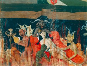 Démons et damnés en enfer (détail) - Enguerrand Quarton