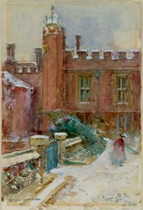 Une figure dans la neige au palais de Hampton Court, 24 novembre 1904