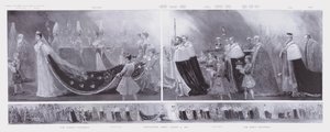 Les processions du Roi et de la Reine, couronnement du Roi Édouard VII et de la Reine Alexandra, Abbaye de Westminster, Londres