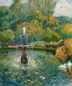 Fontaine dans un jardin
