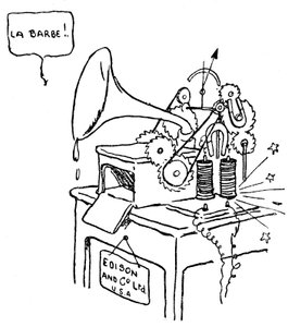 Caricature du phonographe Edison - Enzo Manfredini