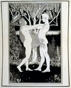 Adam et Ève (innocence), du livre Judah illustré par Ephraim Moses Lilien (1874-1925). Lilien est considéré comme le père de l