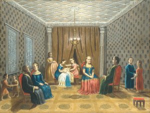 Scène égyptienne, possiblement Moïse et Séphora