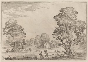 Paysage avec Chevaux en Fuite - Ercole Bazicaluva