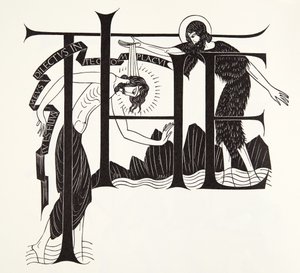Le Baptême de Jésus par Jean-Baptiste des Quatre Évangiles - Eric Gill