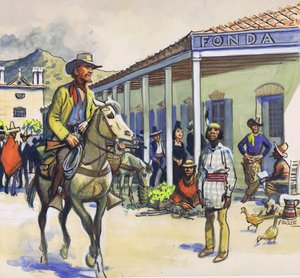 La Fonda, Santa Fe (gouache sur papier)