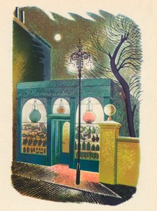 Boutique de chimiste la nuit, 1938, 1946