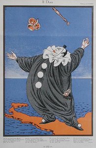 Caricature de Benito Mussolini (1883-1945), de la revue 
