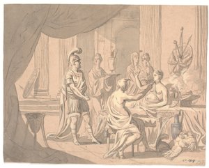 Scène antique. Une dame noble ornée par d