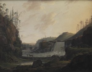 Paysage fluvial avec une cascade près de Bogstad en Norvège