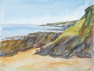 Plage rocheuse sur le Roseland