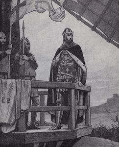 Le roi Édouard III à la bataille de Crécy, France, 26 août 1346