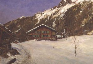 Chalet dans la neige