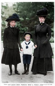 Reine Mary, princesse Mary et prince John, années 1910 - Ernest Brooks