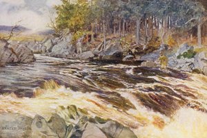 Pêche au saumon sur le Ken, un moment critique - Ernest Edward Briggs