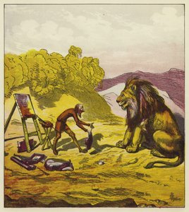 La rencontre de John Bold avec un lion - Ernest Henry Griset
