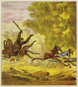 Les frères Bold poursuivis par des gorilles en colère - Ernest Henry Griset