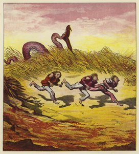 Les trois marins fuyant un serpent géant - Ernest Henry Griset