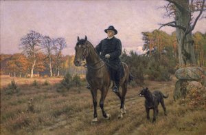 Bismarck à cheval avec un chien - Ernest Henseler