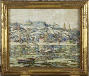 La rivière Harlem sous la neige - Ernest Lawson