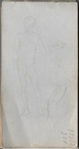 Carnet de croquis, page 100 : Figure nue, profil
