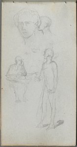 Carnet de croquis, page 12 : Figures multiples - Ernest Meissonier