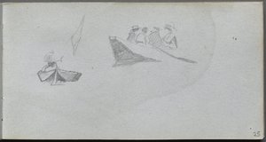 Carnet de croquis, page 25 : Études de figures dans des bateaux - Ernest Meissonier