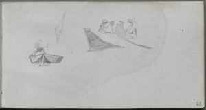 Carnet de croquis, page 25 : Études de figures dans des bateaux - Jean Louis Ernest Meissonier