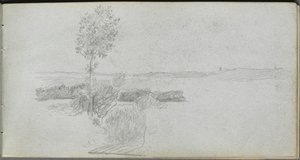 Carnet de croquis, page 28 : Étude de paysage