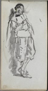 Carnet de croquis, page 46 : Figure masculine debout - Jean Louis Ernest Meissonier