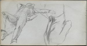 Carnet de croquis, page 58 : Figure allongée et figure de dos