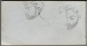 Carnet de croquis, page 65 : Étude de visages de profil