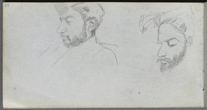 Carnet de croquis, page 65 : Étude de visages de profil