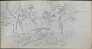 Carnet de croquis, page 74 : Étude de paysage