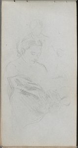 Carnet de croquis, page 82 : Étude de fgures - Ernest Meissonier