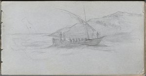 Carnet de croquis, page 88 : Paysage marin et figure