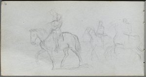 Carnet de croquis, page 91 : Figures à cheval - Jean Louis Ernest Meissonier