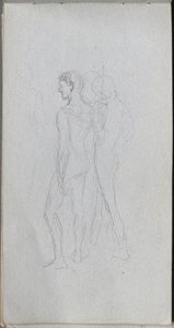 Carnet de croquis, page 92 : Deux Nus - Jean Louis Ernest Meissonier