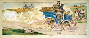 Paris-Bordeaux : M. Levassor sur une 4 CV Panhard & Levassor