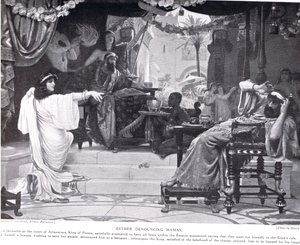 Esther dénonçant Haman, illustration de 