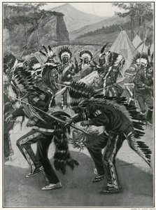 Une danse pittoresque des Indiens rouges - Ernest Prater