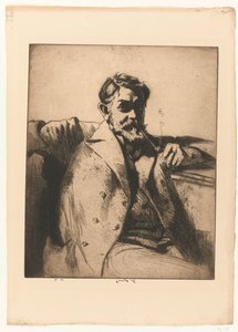 Portrait de Sir Frank Brangwyn avec pipe