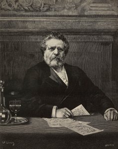 Giosue Carducci (1835-1907), poète et écrivain italien, lauréat du prix Nobel en 1906, gravure par Ernesto Mancastroppa d