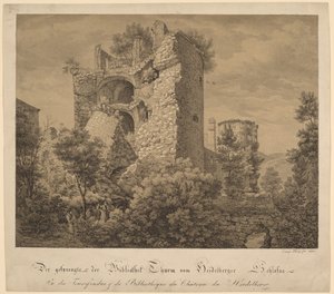 La tour explosée et la bibliothèque du château de Heidelberg
