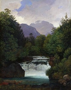 Vallée de montagne avec cascade