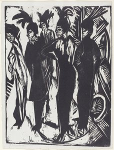 Cinq femmes dans la rue, 1914